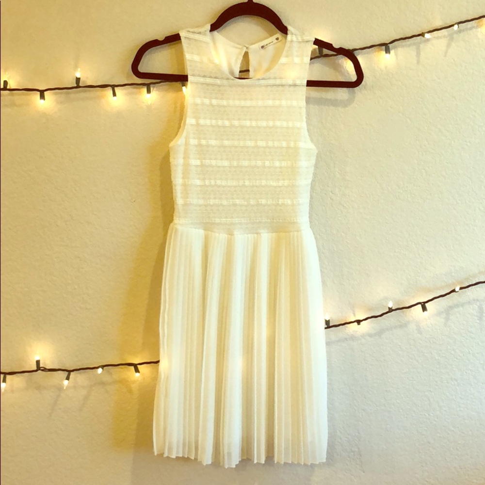 White Pleated Dress